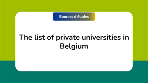 private universities in belgium
